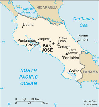 Costa Rica map