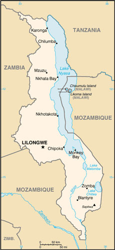 Malawi map