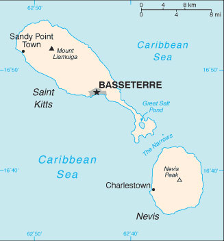 Saint Kitts and Nevis map