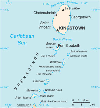 Saint Vincent and the Grenadines map