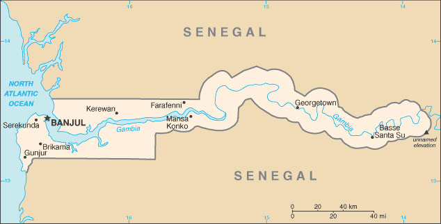 The Gambia map