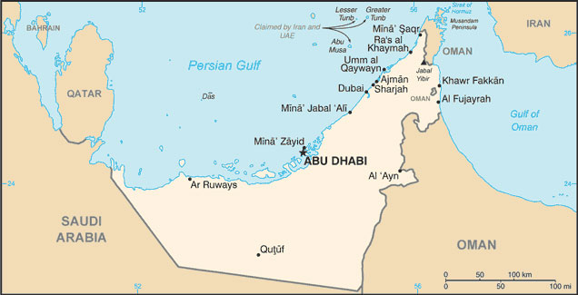 United Arab Emirates map